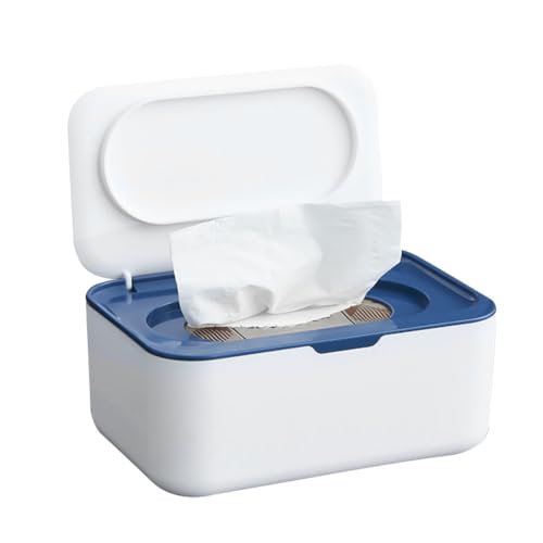 GZSYWZ Feuchttücher Box Baby Mit Deckel - Herausnehmbar, Lagerfähig für Zuhause, Büro, Outdoor - Kreative Feuchtigkeitsspendende Box für Feuchtes Toilettenpapier - Blau von GZSYWZ