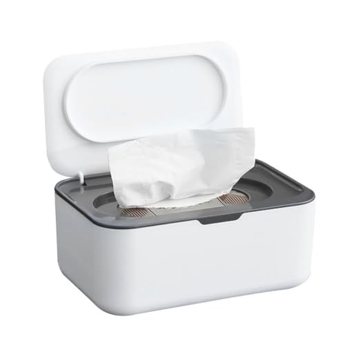 GZSYWZ Feuchttücher Box Mit Deckel - Herausnehmbar, Lagerfähig für Zuhause, Büro, Outdoor - Kreative Feuchtigkeitsspendende Box für Baby und Feuchtes Toilettenpapier - Grau von GZSYWZ