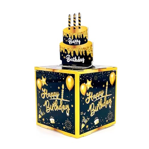 GZSYWZ Geldgeschenke Geburtstag Happy Birthday Geschenkbox DIY Kreative Überraschungsbox mit 30 selbstklebenden Klarsichttüten Ziehen Geschenkbox für Eltern Liebhaber Kinder und Freunde von GZSYWZ