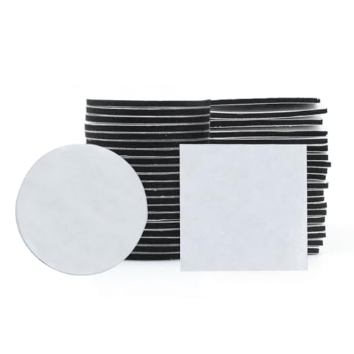 GZSYWZ 40 Stück Doppelseitig Schaumstoff Klebepads Extra Stark Selbstklebend Nylon Klebepads Befestigung Ohne Bohren für Türen Kunststoffe Gläser Metalle Quadratisch und Rund Schwarz von GZSYWZ