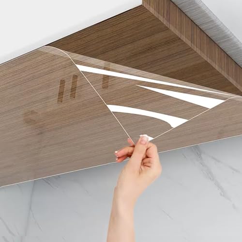 Transparentes Kontaktpapier Transparente elektrostatische Wandschutzfolie Transparent Statisch Wasserdicht Hitzebeständig Spritzwasser Abnehmbar Abnehmbare Folie Transparent Küche Backsplash Wandschut von GZTFPQ