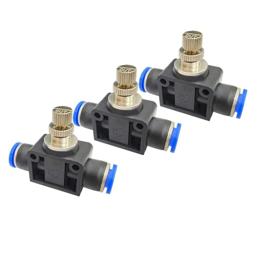 6 Stück LSA4 4 mm auf 4 mm Push-in-Schnellanschluss, pneumatischer Geschwindigkeitsregler von GZTKSKCP