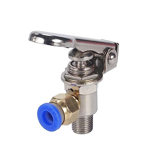Auslassventil 3-Wege M5 Innengewinde 1/8" Außengewinde Druckknopfschalter TAC-3P-34T Luftpneumatisches mechanisches Ventil mit Zubehör TV-3P(8MM) von GZTKSKCP