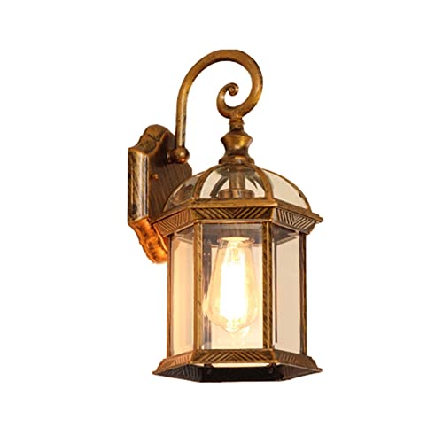 GZTKSKCP Außenwandleuchte Wasserdicht Korridor Gang Balkonleuchte Außen Einfache Retro Tor Terrasse Außenwandleuchte(Bronze) von GZTKSKCP