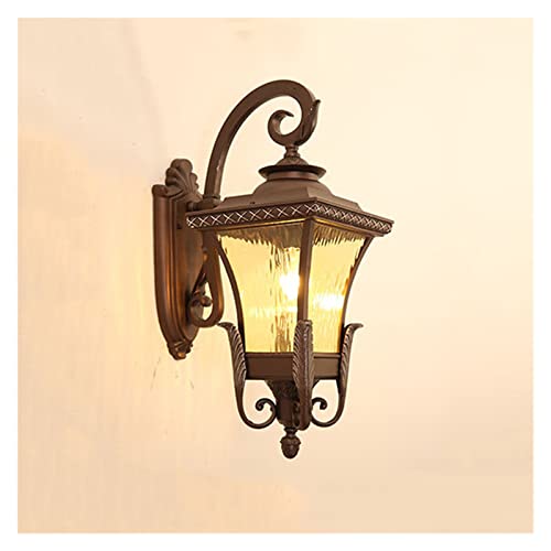 GZTKSKCP Europa Wandleuchte Outdoor Villa Hof Beleuchtung Gang Balkon Korridor Retro Veranda Licht Wasserdicht(Brown 41cm) von GZTKSKCP