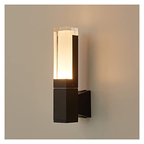 GZTKSKCP Indoor und Outdoor Dual Purpose Nordic Led Wasserdicht Grau Schwarz Wandleuchte Badezimmer Minimalist Creative Villa Balkon(Warm Light) von GZTKSKCP