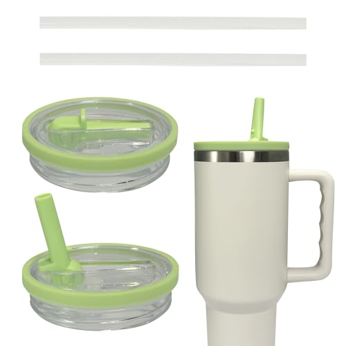 2 Stück Becher Ersatzdeckel für Thermobecher 40oz, Wiederverwendbar Auslaufsichere und Staubdichte Tumbler Abdeckungen Becher mit Deckel und Strohhalm, Ersatzdeckel für Stanley Cup Zubehör (B) von GZWY