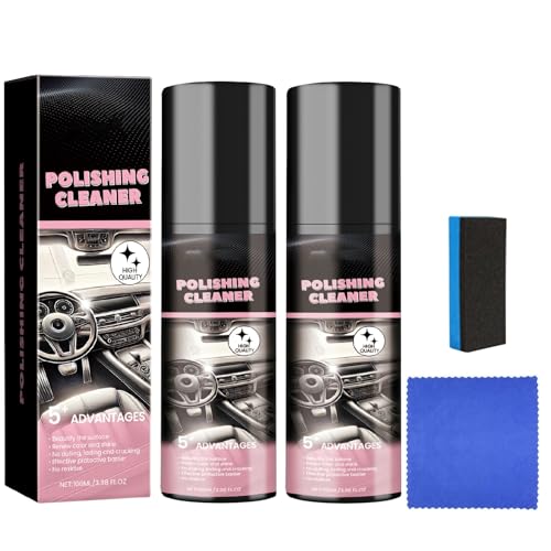 2 Stück Polierreiniger für Autoinnenraum, 100 ml Fahrzeug Innenpolitur, Auto-Innenreiniger, Polierspray für Auto Innenraum, Multifunktionaler Autoreiniger, Innenraum Schönheitsspray (A) von GZWY