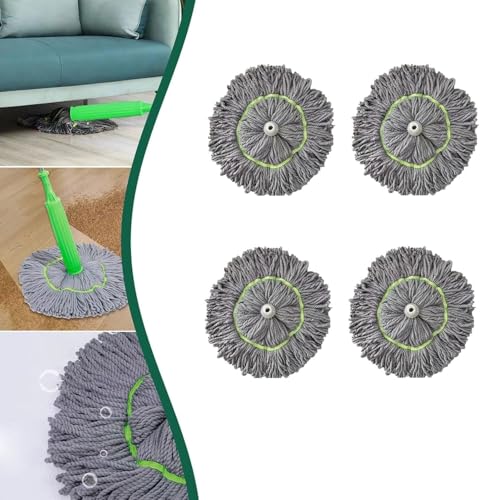 2 in 1 Dehydrated Mop, 2024 Neu Bodenwischer, 360° Drehgelenk Mikrofaser Wischmopp mit Auswringfunktion, Self Wringing Twist Mop Nass-Trockennutzung für Fliesen und Laminat (6 Moppkopf) von GZWY