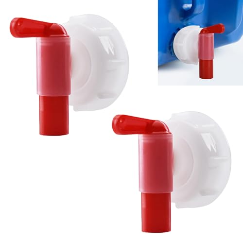 Auslaufhahn Dosierhahn DIN61, 2er Auslaufhahn/Dosierhahn für 15-60 Liter Kanister, Kanister Zapfhahn mit Gewinde, Kanister Ausgießer Werkstatt Zubehör für zum Umfüllen Abfüllen Dosieren (2er) von GZWY