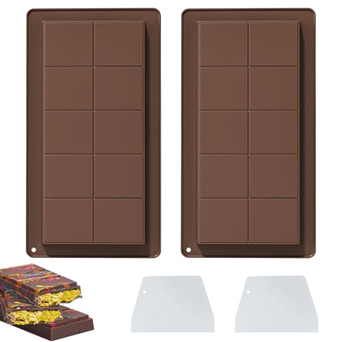 Dubai Schokolade Form, 2 Stück Schokoladenform Silikon, Schokoladenform Dubai Schokolade, Tief Schokoladentafel Form | Antihaftbeschichtung Schokoladenform Schokolade zum Backen Zu Hause (A) von GZWY