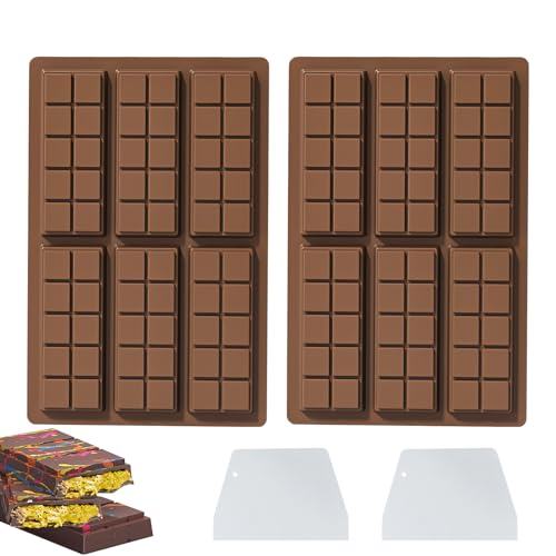Dubai Schokolade Form, 2 Stück Schokoladenform Silikon, Schokoladenform Dubai Schokolade, Tief Schokoladentafel Form | Antihaftbeschichtung Schokoladenform Schokolade zum Backen Zu Hause (C) von GZWY