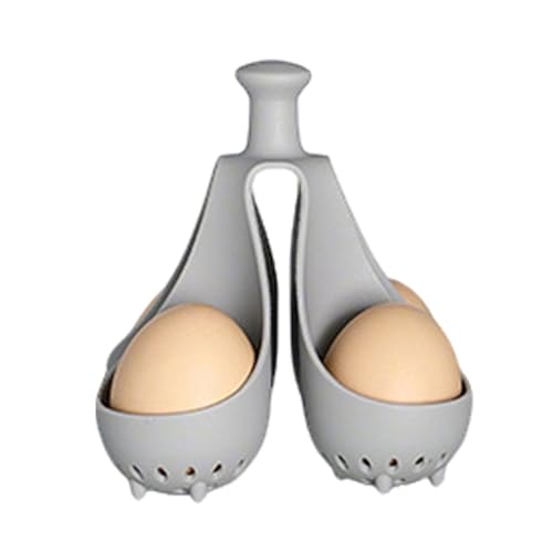 Eierkocher aus Silikon, Freistehender Eierkocher für 4/6 Eier, Hartgekochter Eierkocher, Aufbewahrung und Eierhalter, Egg Cooker Küchenhelfer, Silikon Eierkocher für Küche (4 Eier) von GZWY
