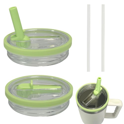 Ersatzdeckel für Stanley 40oz Becher, 2 Stück Ersatzdeckel für 40oz Becher mit 2 Strohhalm, Wiederverwendbarer Auslaufsichere und Staubdichte Tumbler, Ersatzdeckel für Stanley Cup Zubehör (Grün) Ersatzdeckel für Stanley 40oz Becher, 2 Stück Ersatzdeckel für 40oz Becher mit 2 Strohhalm, Wiederverwendbarer Auslaufsichere und Staubdichte Tumbler, Ersatzdeckel für Stanley Cup Zubehör (Grün) von GZWY