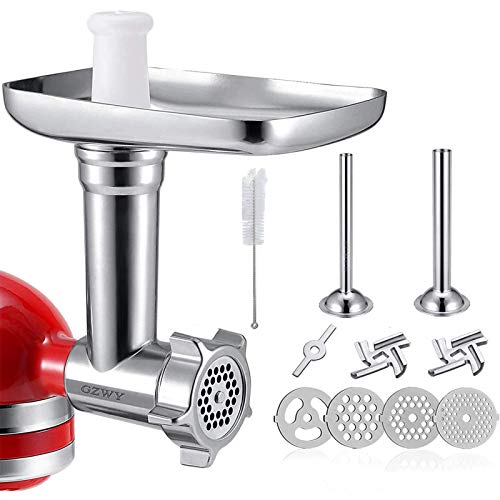 Fleischwolf-Aufsatz Für Kitchen Aid-Standmixer,12 Pcs zubehör Ganzmetall Fleischwolf Zubehör Für Die Küchenmaschinen| Fleischwolf-Wurst-Stuffer-Zubehör von GZWY