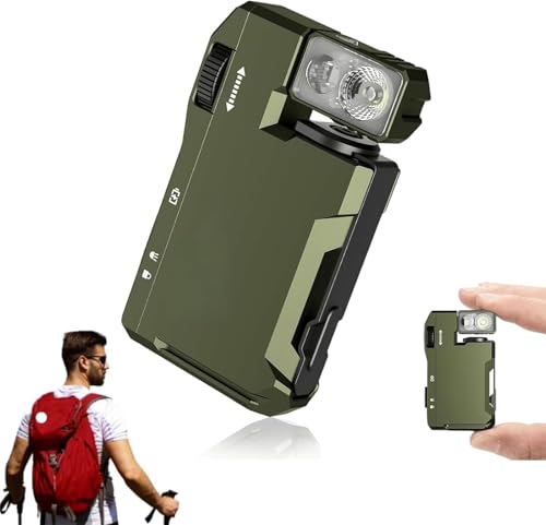 G5 EDC Flashlight 400 Lumens, G5 Rechargeable Edc Flashlight, Flache Taschenlampe mit 3 Modi, IP68 Waterproof Ultrakompakte Magnetische Hochlumen Lampe für Outdoor, Camping, Wanderungen (Grün) von GZWY
