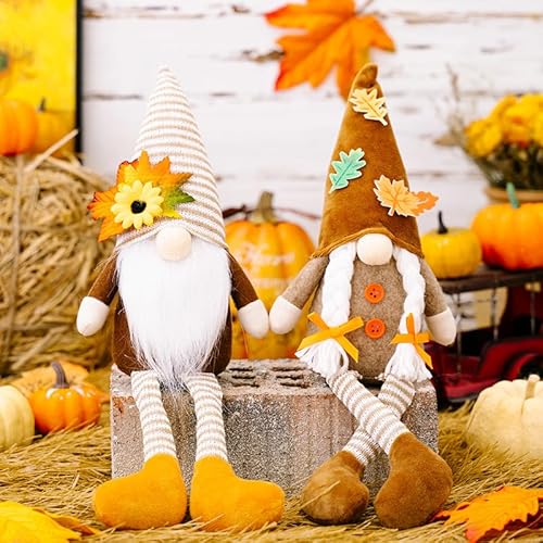 GZWY 2 Stück Herbstdeko Wichtel, Herbstwichtel Herbst Dekoration Lange Beine Wichtel Figuren mit Sonnenblume, Herbstdeko Innen Herbst Wichtel Figuren für Erntedankfest Weihnachten Baum Tisch deko (A) GZWY 2 Stück Herbstdeko Wichtel, Herbstwichtel Herbst Dekoration Lange Beine Wichtel Figuren mit Sonnenblume, Herbstdeko Innen Herbst Wichtel Figuren für Erntedankfest Weihnachten Baum Tisch deko (A) von GZWY