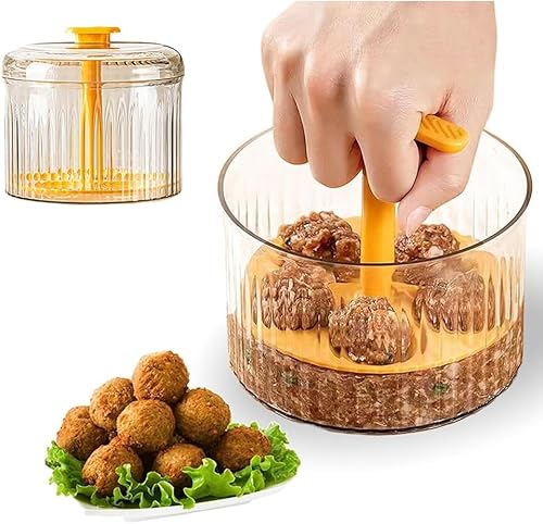 GZWY Fleischbällchen Former Frikadellenformer, Kitchen Meatball Maker, Hackbällchen Former Küchenwerkzeug zur Herstellung von Extrudierten Fleischbällchen für Fleischklöße, Fischbällchen (Orange) GZWY Fleischbällchen Former Frikadellenformer, Kitchen Meatball Maker, Hackbällchen Former Küchenwerkzeug zur Herstellung von Extrudierten Fleischbällchen für Fleischklöße, Fischbällchen (Orange) von GZWY