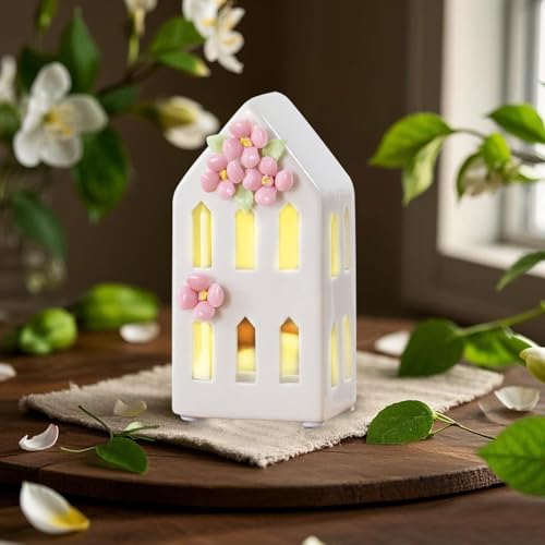 GZWY Frühlingsdeko Häuser mit LED Licht, Keramik Nachtlicht Frühlingsdorf mit Beleuchtung, Osterdeko Frühlingshäuser mit Blume, Frühling Ostern Deko LED Lichthaus Geschenke für Mama, Oma, Frauen (C) GZWY Frühlingsdeko Häuser mit LED Licht, Keramik Nachtlicht Frühlingsdorf mit Beleuchtung, Osterdeko Frühlingshäuser mit Blume, Frühling Ostern Deko LED Lichthaus Geschenke für Mama, Oma, Frauen (C) von GZWY