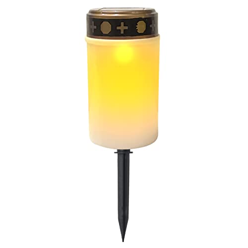 GZWY LED Grablicht Solar Kerze Friedhof Rituelle Lichter Grabkerze mit Realistischem Flackereffekt, Draußen Wasserdicht Grablichter - für Gebet Festliche Dekorationen (Weiß,mit 1 Teil Erdungsstecker) GZWY LED Grablicht Solar Kerze Friedhof Rituelle Lichter Grabkerze mit Realistischem Flackereffekt, Draußen Wasserdicht Grablichter - für Gebet Festliche Dekorationen (Weiß,mit 1 Teil Erdungsstecker) von GZWY