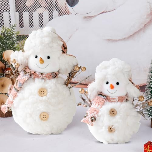 GZWY Weihnachtsdeko Schneemann Wichtel Figuren, 2 Stück Wichtel Weihnachten Deko Weihnachtswichtel Figuren, Schneemann Deko Weihnachtsfiguren für Weihnachtsdeko Innen Tisch Kamin Büro Zimmer (B) von GZWY