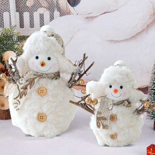 GZWY Weihnachtsdeko Schneemann Wichtel Figuren, 2 Stück Wichtel Weihnachten Deko Weihnachtswichtel Figuren, Schneemann Deko Weihnachtsfiguren für Weihnachtsdeko Innen Tisch Kamin Büro Zimmer (C) von GZWY