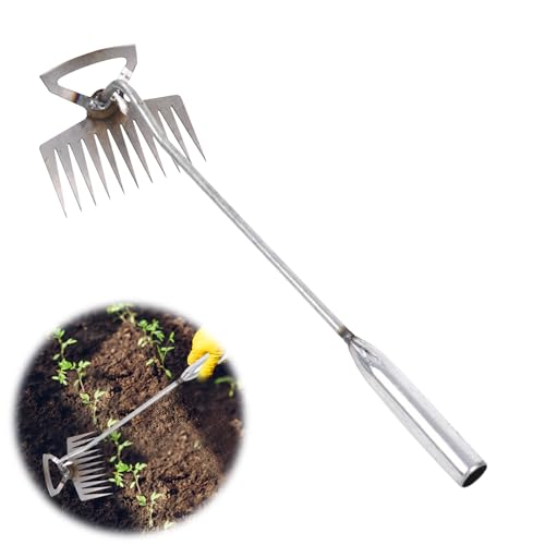 Gartenarbeit Hand Unkrautstecher, Unkraut Entferner Gerät, 40cm Fugenreiniger Unkraut, Gartenwerkzeug, Edelstahl Unkrautstecher, Fugenkratzer Mit Stiel (C) von GZWY