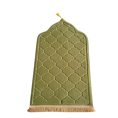 Gebetsteppich für Frauen und Männer, Tragbarer Gebetsteppich zum Sammeln, Gebetsmatte Islam für Frauen, Islamische Teppich Geschenke für Männer, Prayer Mat Geschenk Gebet Ramadan Geschenke (Grün) von GZWY