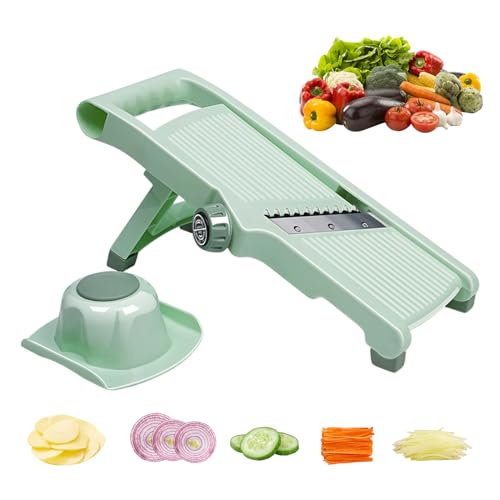 Gemüseschneider Verstellbar Gemüsehobel, Edelstahl Zwiebelschneider Gurkenhobel Kartoffelschneider Obstschneider Julienneschneider für Gemüse und Käse, Küchen Gadgets (A) von GZWY