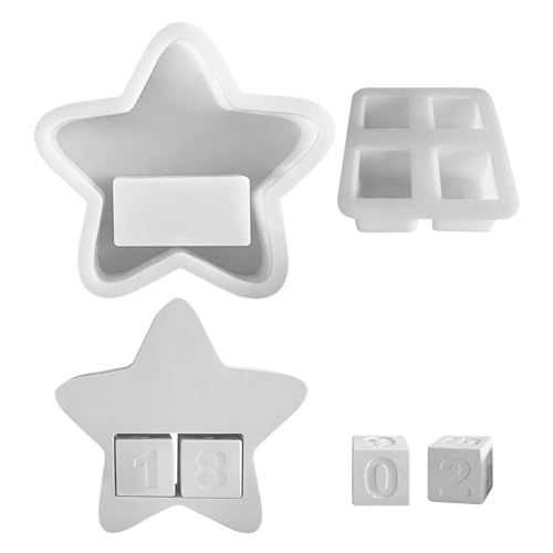 Gießformen Silikon Adventskranz, Silikonformen Gießformen Weihnachten Adventskalender, Gießformen Silikon Weihnachten Gips zum Gießen Silikonform Adventskalender für Weihnachtsdeko Kerzen (D) von GZWY
