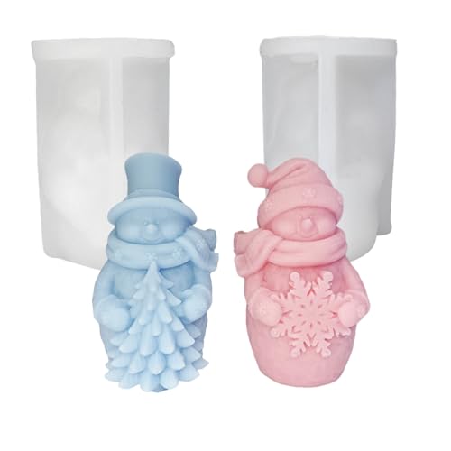 Gießformen Silikon Weihnachten Schneemann, Silikonformen Gießformen Weihnachten Gipsformen zum Gießen Silikonform Weihnachten Schneemann Gips zum Gießen Gießform Weihnachten für Weihnachtsdeko (C) von GZWY