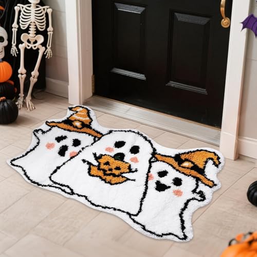 Halloween Deko Geister Fußmatte, Kürbis Geister Deko Halloween Fussmatte Innen Aussen, Halloween Dekoration Kürbis Fußmatte Horror Deko Badezimmer Teppich Rutschfest Türdeko für Eingangsbereich (B) Halloween Deko Geister Fußmatte, Kürbis Geister Deko Halloween Fussmatte Innen Aussen, Halloween Dekoration Kürbis Fußmatte Horror Deko Badezimmer Teppich Rutschfest Türdeko für Eingangsbereich (B) von GZWY