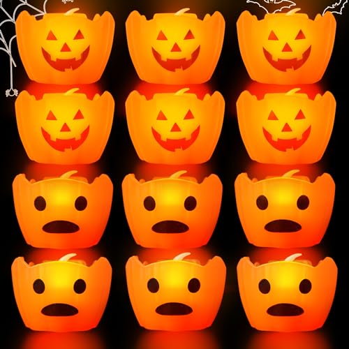 Halloween Deko Kürbis LED Teelichter, Halloween Kürbis Laterne Flammenlose Flackern LED Kerzen Kürbis Licht Batteriebetriebene Teelicht Kerzenlicht Deko für Halloween Dekoration, Herbst Dekoration (B) Halloween Deko Kürbis LED Teelichter, Halloween Kürbis Laterne Flammenlose Flackern LED Kerzen Kürbis Licht Batteriebetriebene Teelicht Kerzenlicht Deko für Halloween Dekoration, Herbst Dekoration (B) von GZWY