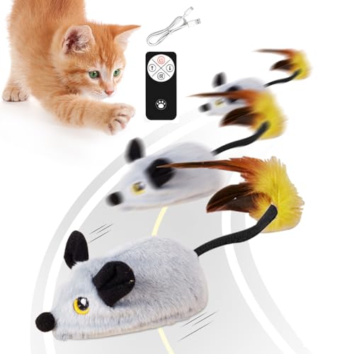 Katzenspielzeug Maus, Katzenspielzeug Mäuse Plüsch Maus mit Fernbedienung, Interaktives Katzenspielzeug Selbstbeschäftigung, Wiederaufladbare Spielzeug für Katzen und Kätzchen Spielzeug Mäuse (B) Katzenspielzeug Maus, Katzenspielzeug Mäuse Plüsch Maus mit Fernbedienung, Interaktives Katzenspielzeug Selbstbeschäftigung, Wiederaufladbare Spielzeug für Katzen und Kätzchen Spielzeug Mäuse (B) von GZWY