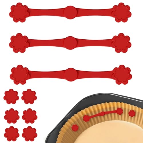 Magnete für Airfryer Backpapier, Silikon Magnete Heißluftfritteuse Befestigungsschnalle Hochtemperaturbeständige für Heißluftfritteuse Verhindern Backpapier Liner, Air Fryer Zubehör (A) von GZWY