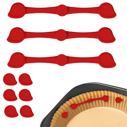 Magnete für Airfryer Backpapier, Silikon Magnete Heißluftfritteuse Befestigungsschnalle Hochtemperaturbeständige für Heißluftfritteuse Verhindern Backpapier Liner, Air Fryer Zubehör (B) von GZWY