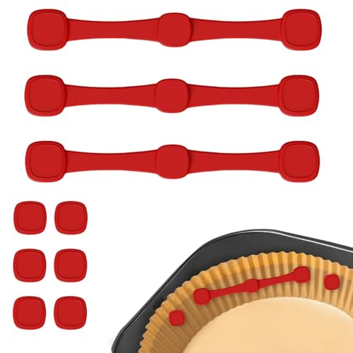 Magnete für Airfryer Backpapier, Silikon Magnete Heißluftfritteuse Befestigungsschnalle Hochtemperaturbeständige für Heißluftfritteuse Verhindern Backpapier Liner, Air Fryer Zubehör (C) von GZWY