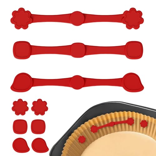 Magnete für Airfryer Backpapier, Silikon Magnete Heißluftfritteuse Befestigungsschnalle Hochtemperaturbeständige für Heißluftfritteuse Verhindern Backpapier Liner, Air Fryer Zubehör (D) von GZWY