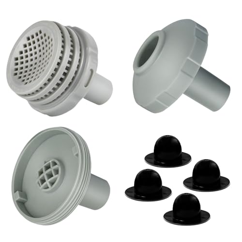 Pool Filter Anschluss Set für Intex Pool Einlass und Auslass, Pool Zubehör Ø 32 mm Schlauchanschluss Pool Ersatzteil mit Innengewinde zum Verschrauben, Wasserzirkulation im Pool zu verbessern (A) von GZWY
