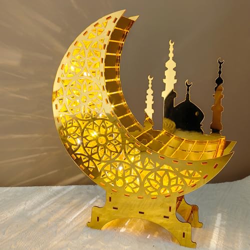 Ramadan Deko, Eid Ramadan Mubarak Tischdekoration Eid Mubarak, Mond Stern Deko Teelichthalter Eid Deko Muslimische Deko, DIY Ramadan Dekoration Für Schlafzimmer Eid Mubarak Geschenke (#3) von GZWY
