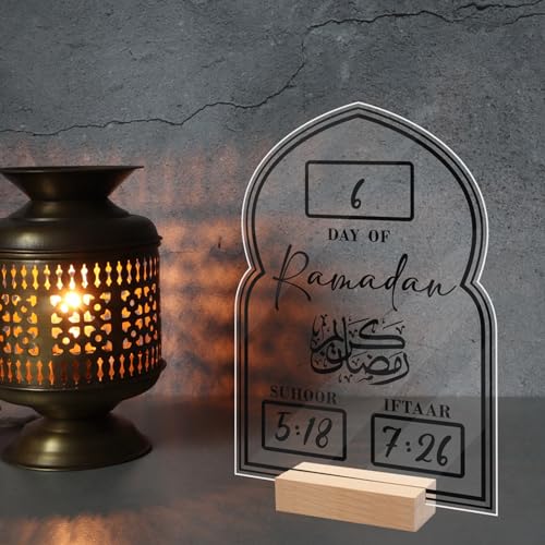 Ramadan Kalender, Ramadan Deko Aus Acrylic, Handgeschriebener Countdown Kalender, Ramadan Kalender Kinder, DIY Eid Mubarak Adventskalender Ramadan Dekoration Wohnzimmer Ramadan Geschenke für Kinder von GZWY