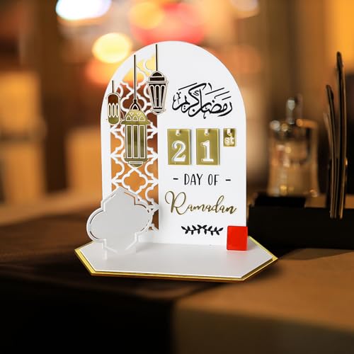 Ramadan Kalender Countdown, Eid Mubarak Dekoration DIY Ramadan Dekoration, Acrylic Ramadan Kalender Kinder, 30-Tage Countdown -Kalender Ornament, Ramadan Mubarak Deko Ramadan Geschenke für Kinder (#1) von GZWY