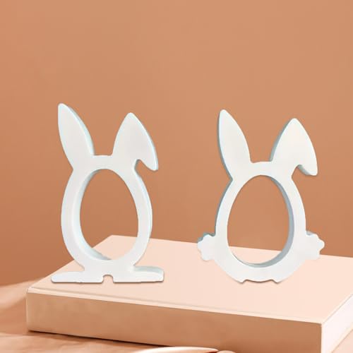 Silikonformen Gießformen, 2 Stück Silikonform Hase, Kaninchen Silikonformen Ostern Hasenform für Ostern, Ostern Hase Backform, Osterhase Silikonform für Gips, Sojawachs Kerzen (Hase A) von GZWY