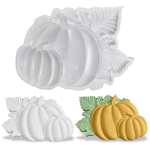 Silikonformen Gießformen Herbst, Silikonform Herbst Kürbis Gipsform zum Gießen Gießformen Silikon Herbst Gips zum Gießen Kürbis Silikonform Halloween für DIY Herbst Thanksgiving Halloween Deko (A) von GZWY