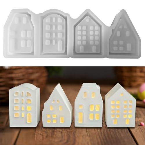 Silikonformen Gießformen Ostern, 4 Stück Silikonform Haus Gips Zum Gießen Silikonform Ostern, Gießformen Silikon Ostern, Silikon Gießform Haus Giessform Silikon Silikonform Häuser für DIY Kerzen (B) Silikonformen Gießformen Ostern, 4 Stück Silikonform Haus Gips Zum Gießen Silikonform Ostern, Gießformen Silikon Ostern, Silikon Gießform Haus Giessform Silikon Silikonform Häuser für DIY Kerzen (B) von GZWY