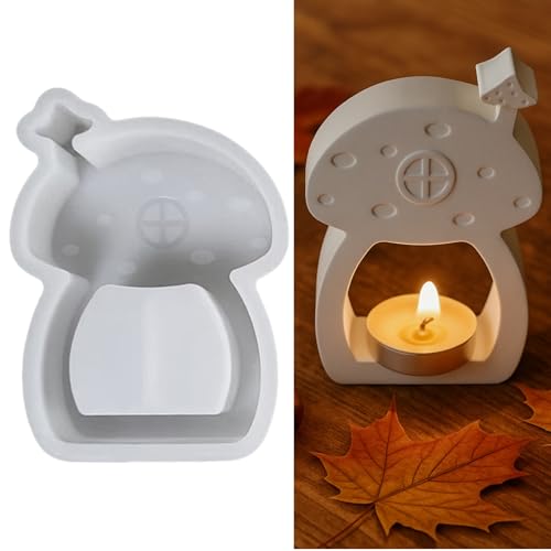 Silikonformen Gießformen Pilz Igel, Silikonform Herbst Igel Gips zum Gießen, Gießformen Silikon HERBST Buchstaben Gießform Pilz Igel Giessformen Silikon für DIY Herbstdeko Kerzen (H) von GZWY