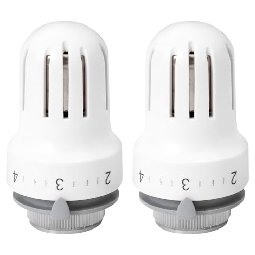 Thermostat Heizung, 2 Stück M30*1.5 Heizkörperthermostat heizungsthermostat, Thermostatkopf Heizkörperventil, Standardheizkör, Heizkörper Ersatzkopf für Büro Zuhause (2) von GZWY