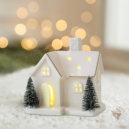 Weihnachtsdorf Beleuchtet Weiß, Weihnachtsdeko Weiß Weihnachtshäuser mit LED Licht, Keramik Weihnachtsdorf mit Beleuchtung, LED Weihnachtshaus Beleuchtet Lichthaus Weiss für Weihnachtsdeko Innen (A) Weihnachtsdorf Beleuchtet Weiß, Weihnachtsdeko Weiß Weihnachtshäuser mit LED Licht, Keramik Weihnachtsdorf mit Beleuchtung, LED Weihnachtshaus Beleuchtet Lichthaus Weiss für Weihnachtsdeko Innen (A) von GZWY