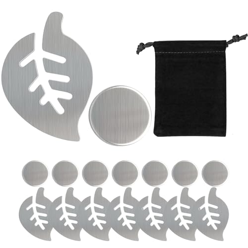 GZXUEHU 8 Stück Tischdecken Beschwerer Draußen,Tischtuchbeschwerer aus Edelstahl,Starke Magneten,Gewichte Tischdecke für Tischdecke,Gardinen(Blatt,mit Aufbewahrungstasche) von GZXUEHU