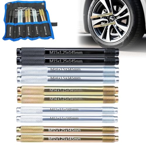 Radmontagehilfe Set, 10 Stück Radmontagehilfe Fixierbolzen, Edelstahl Radausrichtungsstift, M12 x 1.25, M12 x 1.5, M14 x 1.25, M14 x 1.5, M15 x 1.25, Robust und Einfach zu Bedienen Radmontagehilfe Set, 10 Stück Radmontagehilfe Fixierbolzen, Edelstahl Radausrichtungsstift, M12 x 1.25, M12 x 1.5, M14 x 1.25, M14 x 1.5, M15 x 1.25, Robust und Einfach zu Bedienen von GZXUEHU